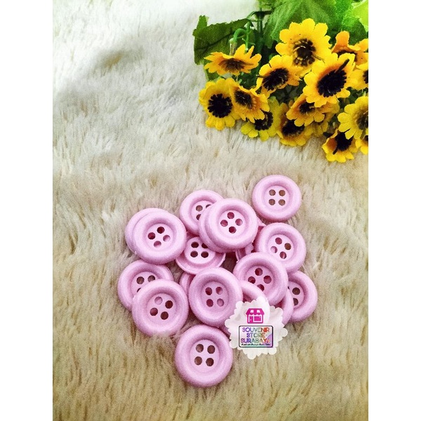 Kancing Polaris Plastik 2 cm Rp|| Kancing 4 Lubang || Kancing Konektor || Kancing Souvenir Warna || Kancing Plastik