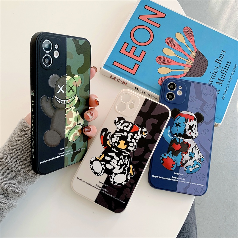Case Motif Kartun Beruang Untuk iPhone 13 12 11 Pro Max XS XSMax XR SE 7P 8P 8 7 Plus