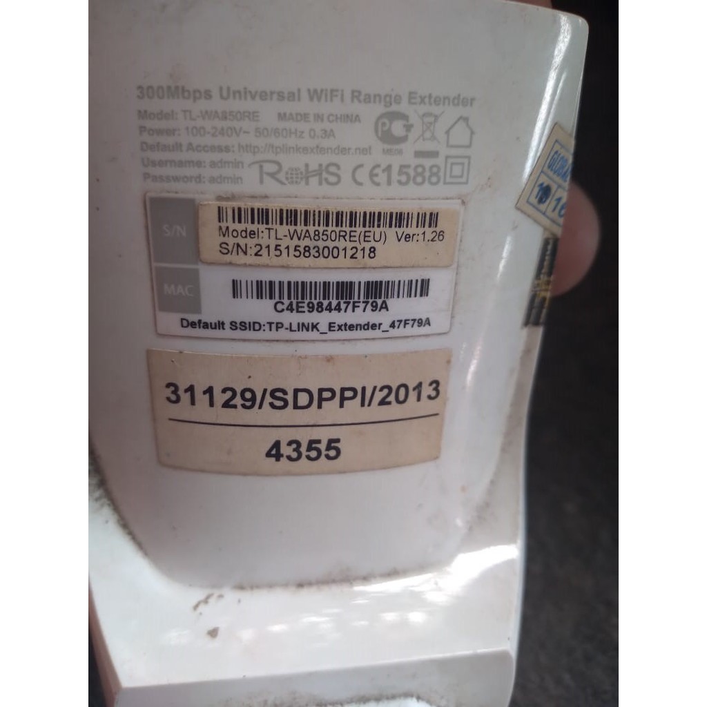 bekas Penguat Wifi Range Extender Repeater TP-Link TL-WA850RE praktis