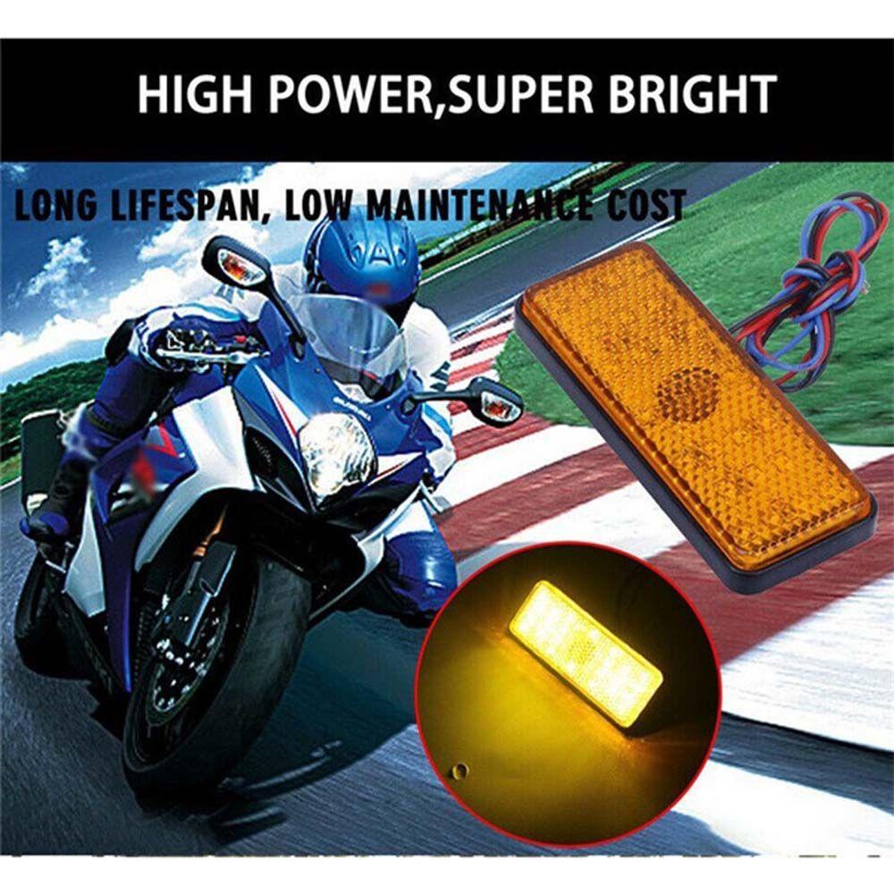 Lanfy Lampu Mobil Ekor Persegi Truk Side Indicator Light Putih/Kuning/Merah Warning Light Bulbs Rem Stop Marker Lamp