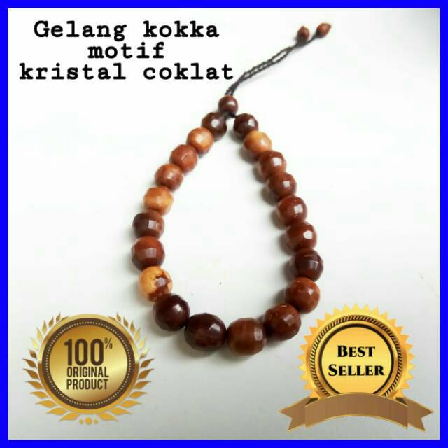 Gelang kaukah/kokka/kaukah/fukaha motif kristal coklat per 1pcs