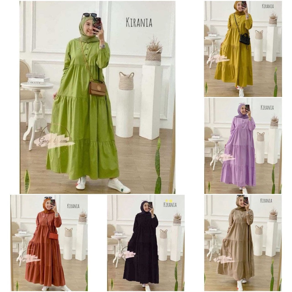 Kirana dres masakini / Dres wanita lengan panjang kekinian  / Dres wanita banyak pilihan warna