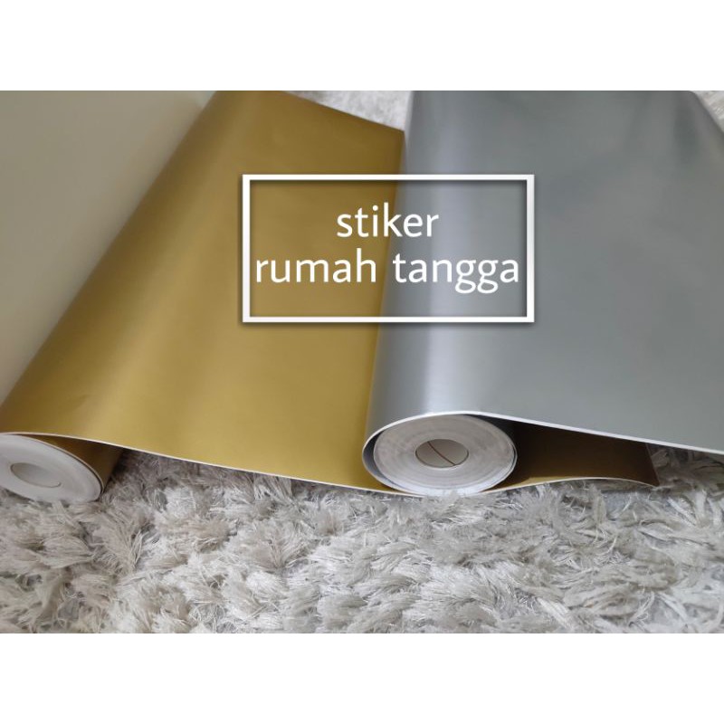 stiker lemari/kitchenset/meja/pintu dll warna gold dan silver Glossy