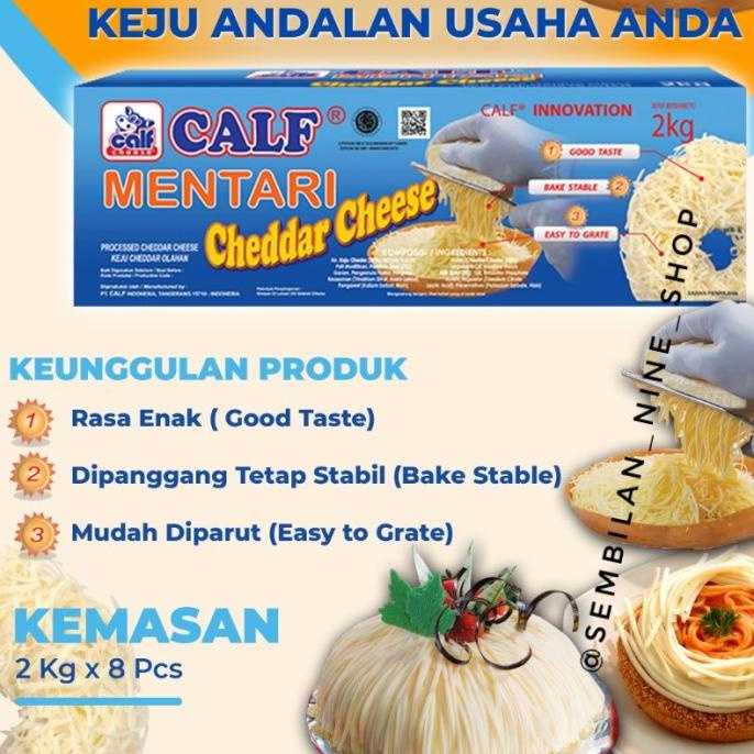 

Keju CALF MENTARI CHEDDAR Cheese 2 KG