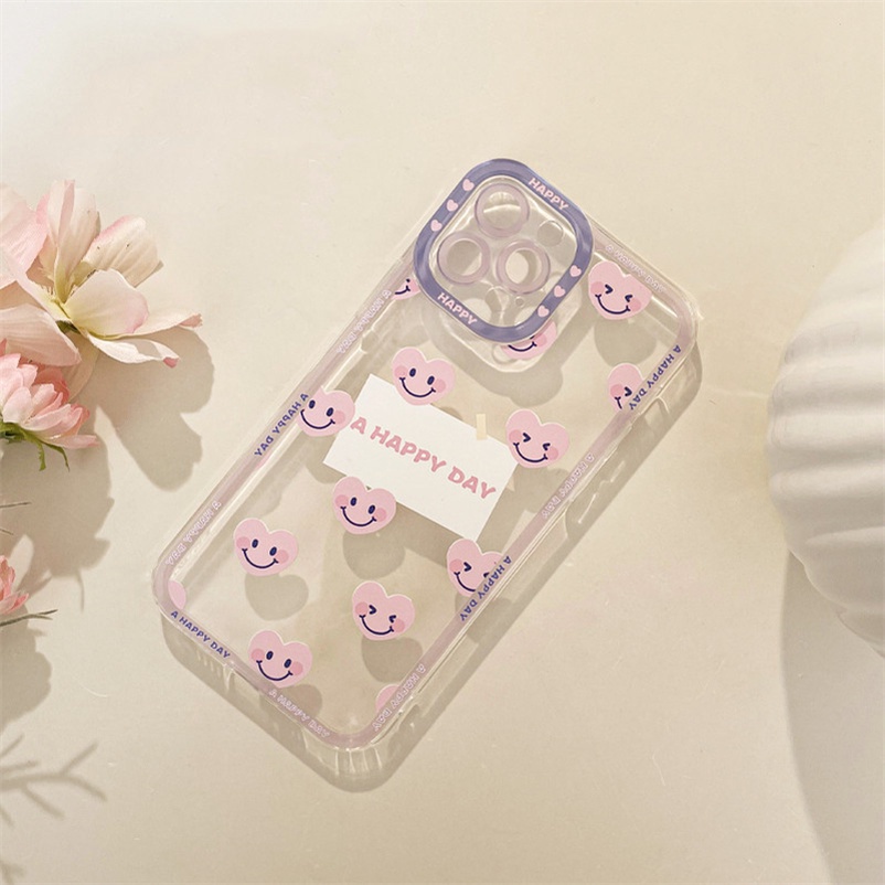 Case Bahan Silikon Desain Wajah Tersenyum Hati Untuk Vivo V23 V23e V21 V21e V20 T1 Pro Y21 Y33s Y33T Y21T Y76 Y55 Y15A Y01 Y20 Y20i Y20 Y15s Y12 Y50S Y1s Y20i Y12s Y15s Y50S Y12s Y20i