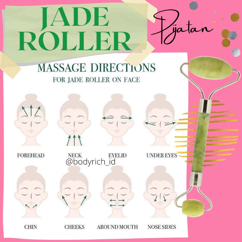 Jade Roller Massage Alat Perawatan Muka Penirus Wajah