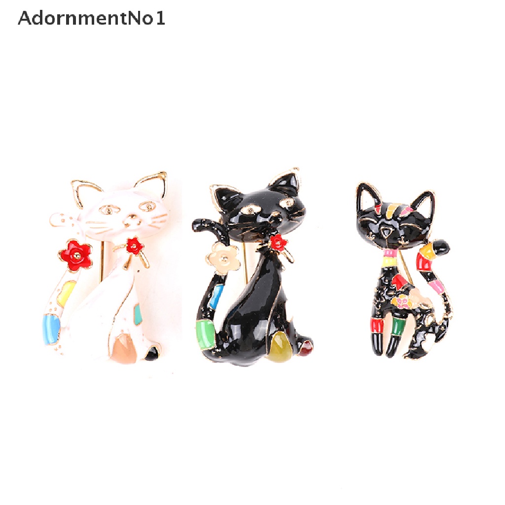 (AdornmentNo1) Bros / Pin Enamel Bentuk Kucing Kartun Lucu Untuk Pria / Wanita