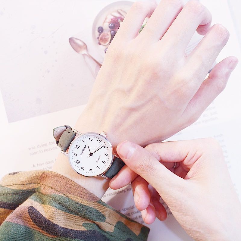 ✅ COD KUMA Jam Tangan Casual Gaya Retro Korea CandyCat Untuk Wanita Strap PU / Jam Tangan Wanita Casual