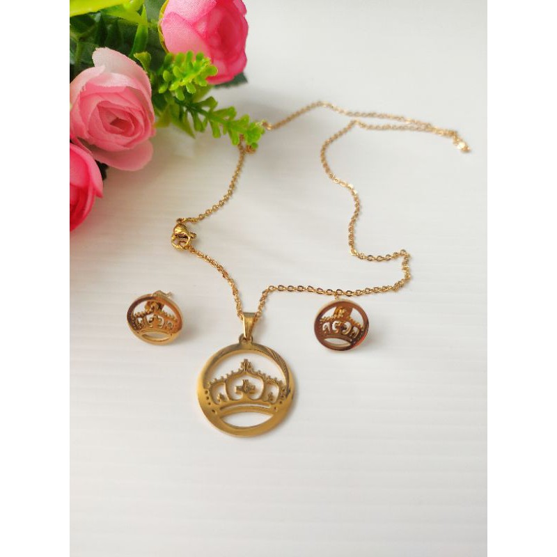 Kalung Set Anting Titanium Import12