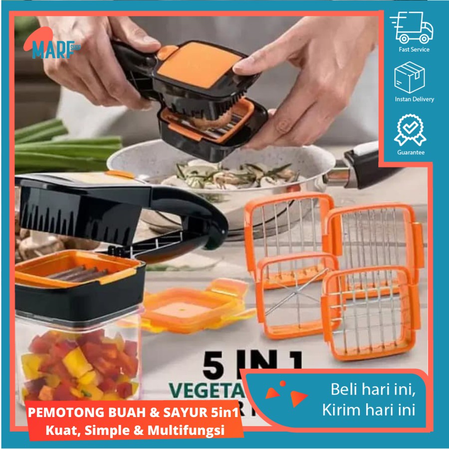PEMOTONG BUAH DAN SAYUR 5 IN 1 PORTABLE PEMOTONG SERBAGUNA NICE DICER