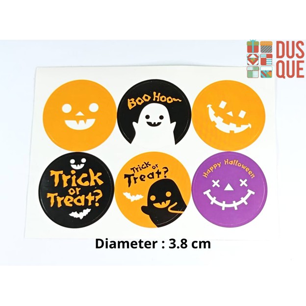 

(1 LEMBAR ISI 6 PCS) STIKER HALLOWEEN / STICKER HAPPY HALLOWEEN RANDOM