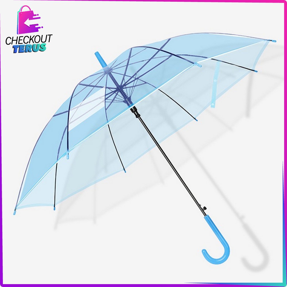 CT C433 Payung Transparan Japanese Korean Style Payung Tongkat Bening Polos Bisa Untuk Kado Souvenir Umbrella Simple Fashion Drama Kore