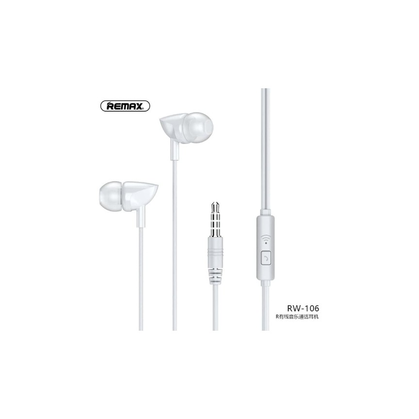 REMAX WIRED EARPHONES FOR CALLS AND MUSIC RW-106