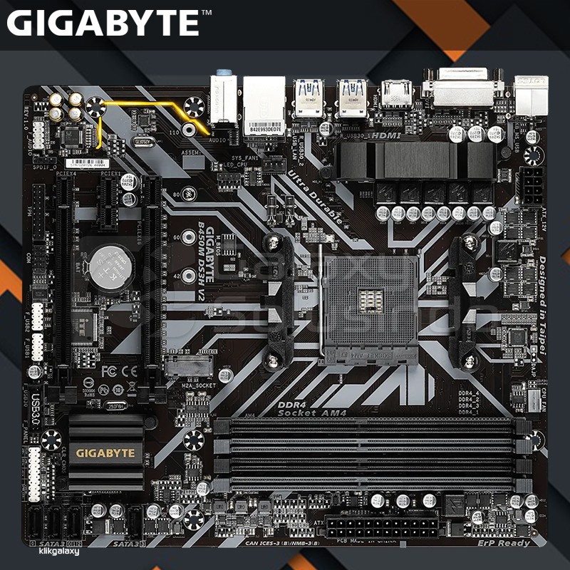 Gigabyte B450M DS3H V2 AMD AM4 B450 DDR4 - Motherboard