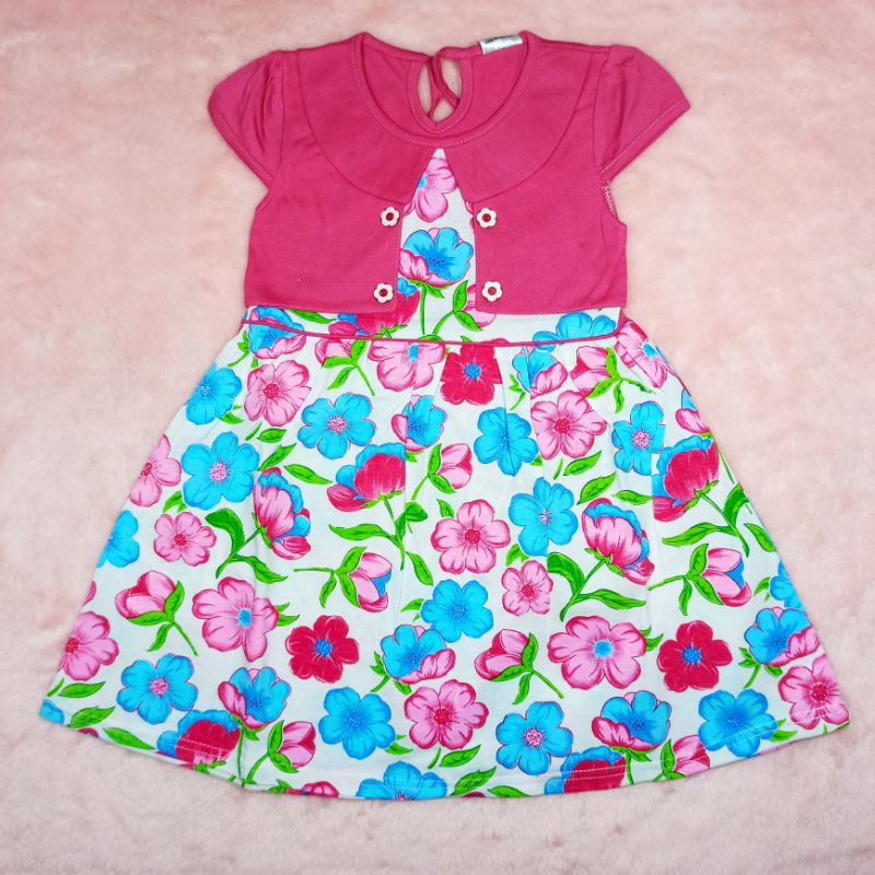 Ss#1012 Dress Anak Size 1-2tahun / Pakaian Anak Perempuan / Dress Bunga / Dress Lucu