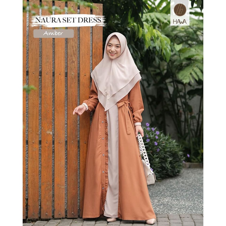 gamis hwa naura set dress