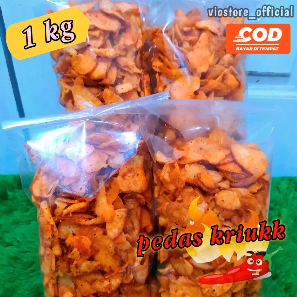 

KERIPIK SETAN KERIPIK PEDAS KERIPIK SINGKONG PEDAS 1KG