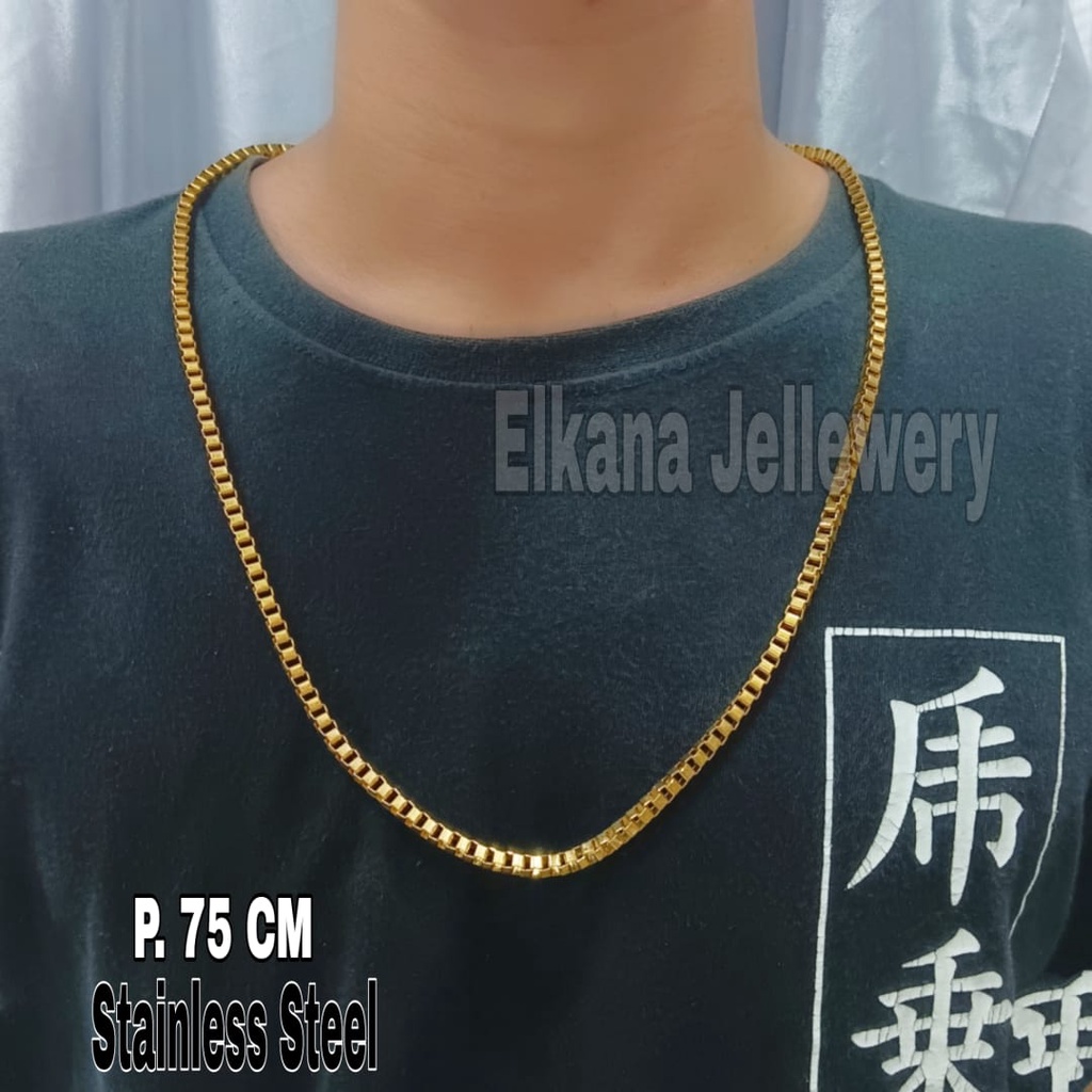 KALUNG COWO RANTAI SLIM Perhiasan super berkelas fashion korea anti karat dan anti luntur