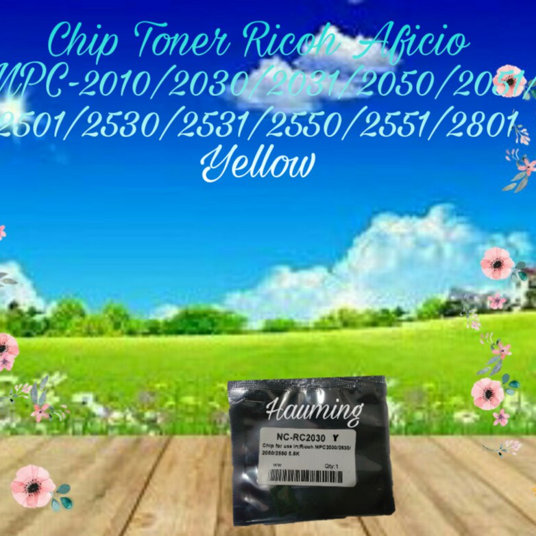 Chip Toner Ricoh Aficio MP C2010 C2030 C2031 C2050 C2051 C2501 C2530 C2551 C2801 Yellow