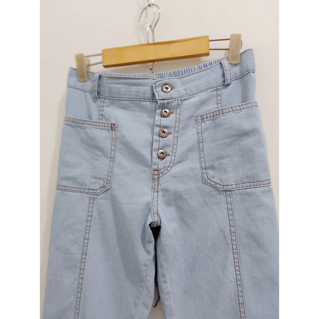 BUTTON POCKET JEANS CELANA KANCING SAKU JEANS WASH