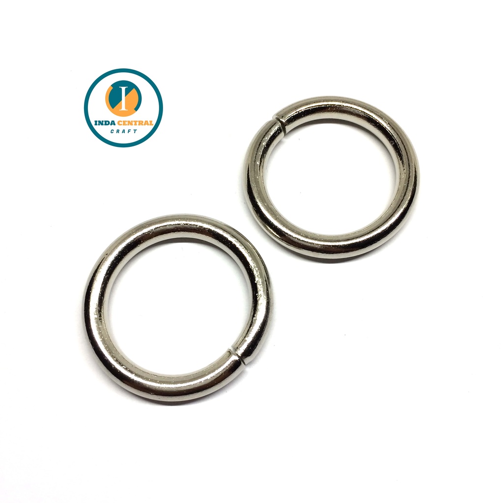 Ring O Bulat Besi Diameter Dalam 2.5 cm Bahan Besi Tebal 5 mm Warna Nikel Satuan
