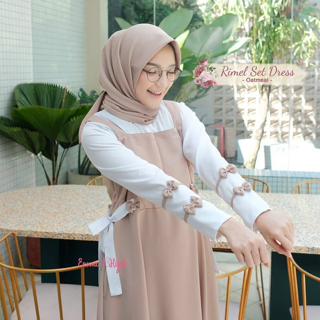 Dress Bahan Moscrepe Pusat Supplier Grosir Baju Muslim Wanita Bandung 2021 Outfit Hijab Modern Rimel
