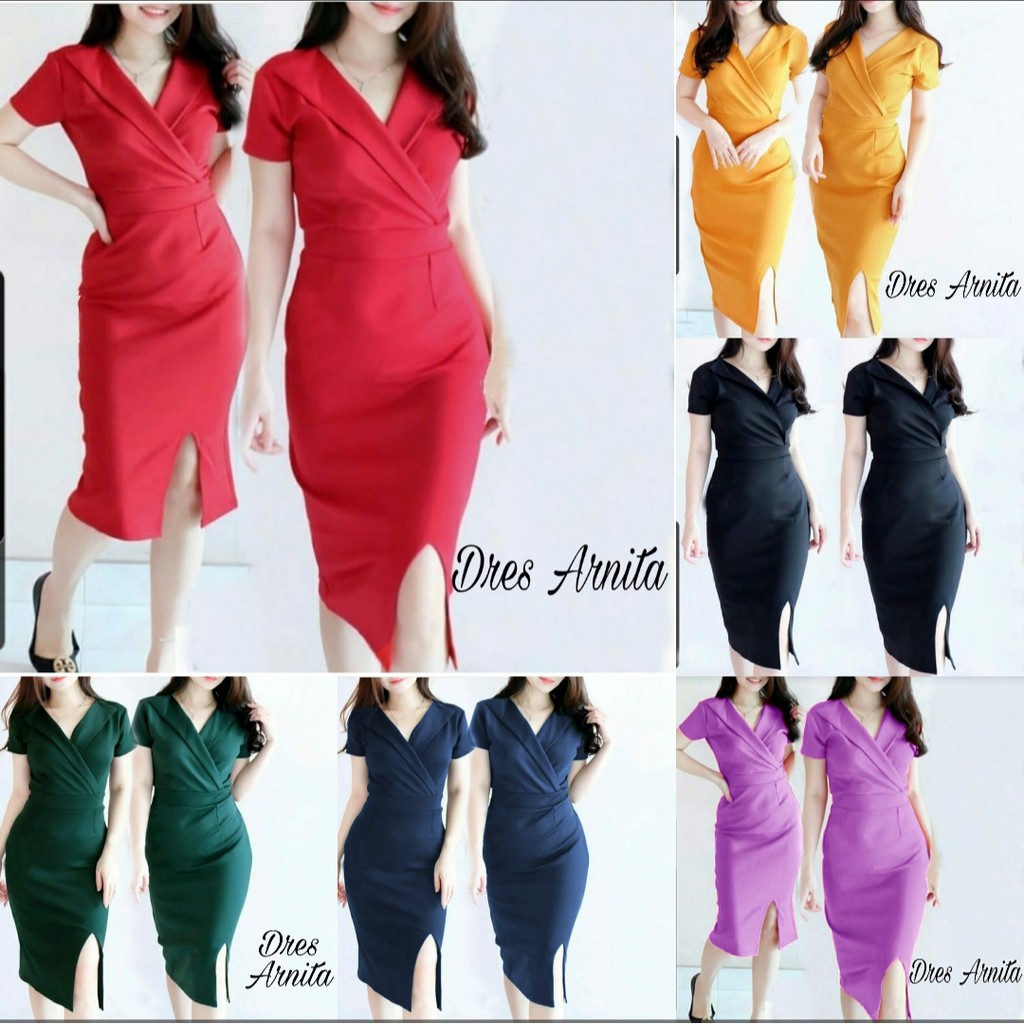 [MCFK] Dress Arnita / Dress Wanita Casual Dress / Casual Dress / Dress Korea / Dress Leli / Gaun Pesta Mewah