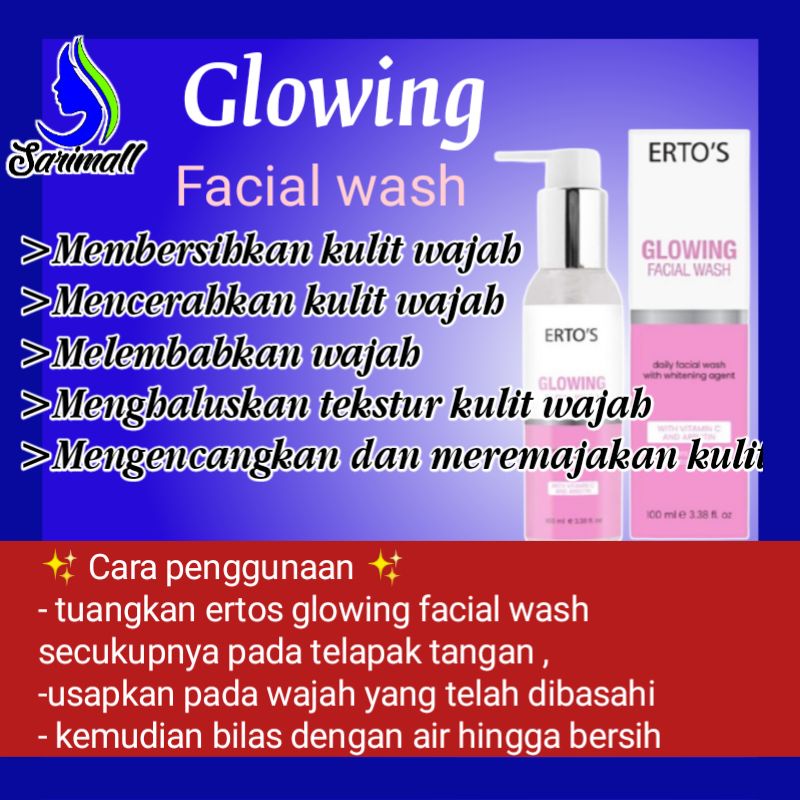 ERTOS ORIGINAL PAKET GLOWING SERIES 4 IN 1 (FACIAL WASH, TONER, DAY CREAM, NIGHT CREAM)