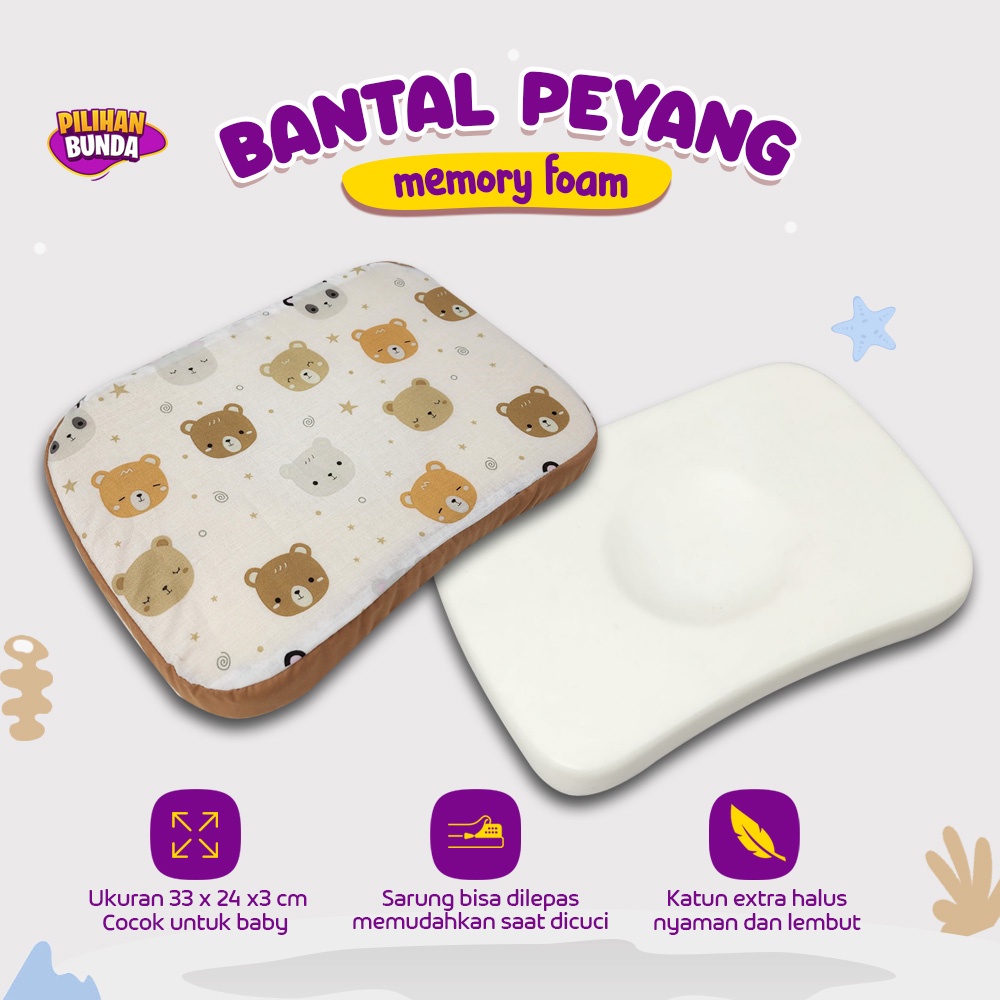 Bantal Peang Bayi / Bantal Peyang Bayi Memory Foam