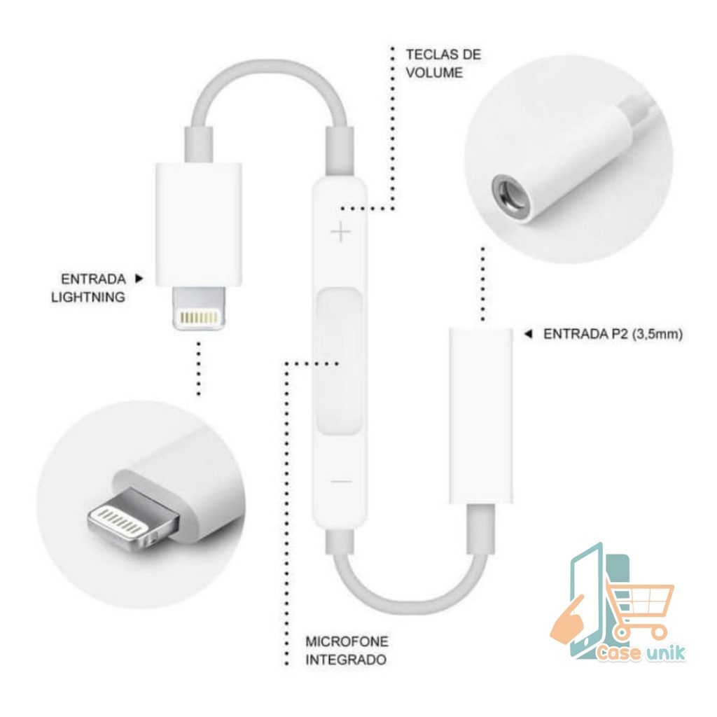 Lightning To Aux 3.5 Mm Audio Headphone MH020 Jack Adapter For IP Splitter IPONEEE CS4235