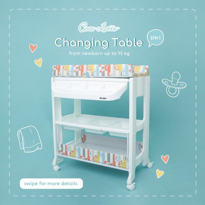 Cocolatte Changing Table / Baby Tafel / Bak Mandi