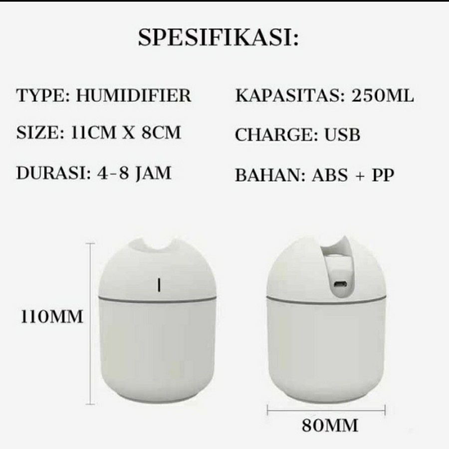 Humidifier Difuser Mini R9801 - Pelembab Udara Aromatherapy