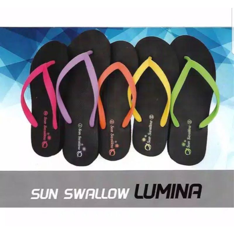 Sandal Jepit Wanita SUN SWALLOW Lumina Dasar Hitam