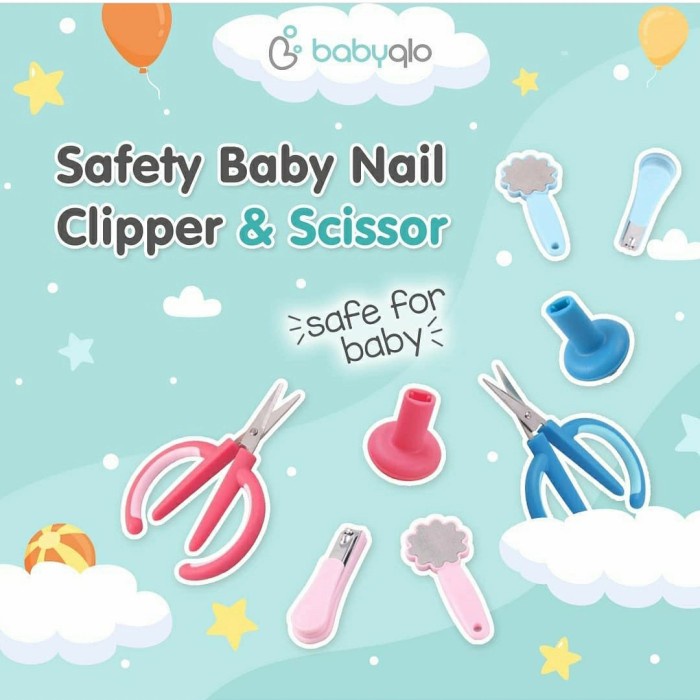 BABYQLO Safety Baby Manicure Set Nail Clip Scissor Gunting Kuku Bayi