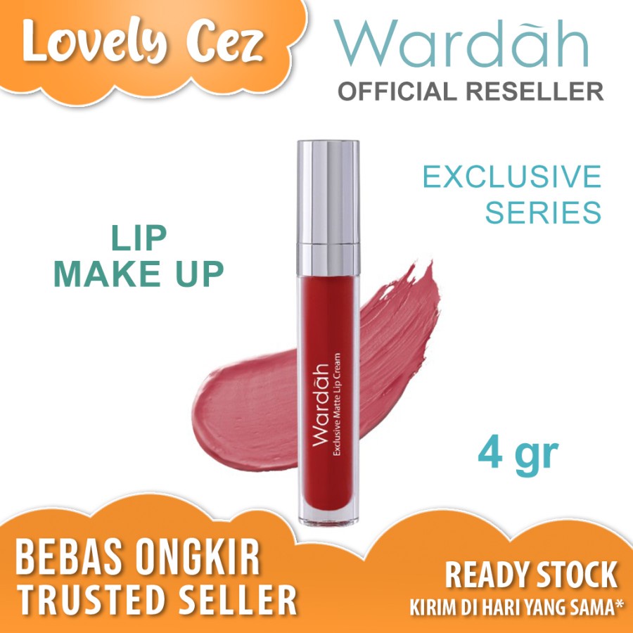 Wardah Exclusive Matte Lip Cream 4 g - Warna Intense dan Tahan Lama