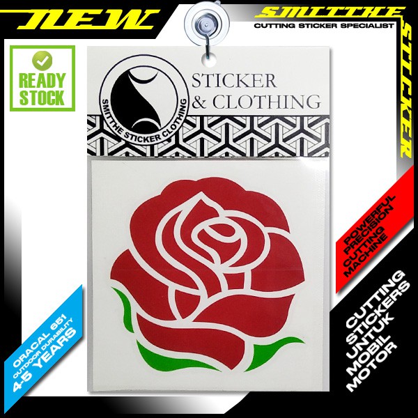 Stiker Rose Logo Bunga Mawar Cutting Sticker 2W Aksesoris Mobil Motor