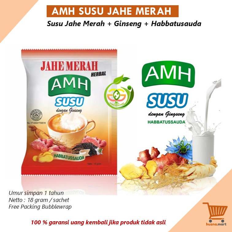 AMH Jahe Merah Susu Minuman Herbal Renceng isi 10 Sachet