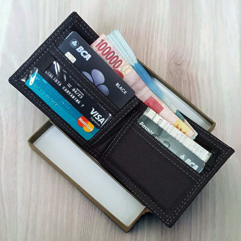 Dompet Pria BRANDED + Box Dompet Kulit Sintetis Lipat Murah Tebal-2