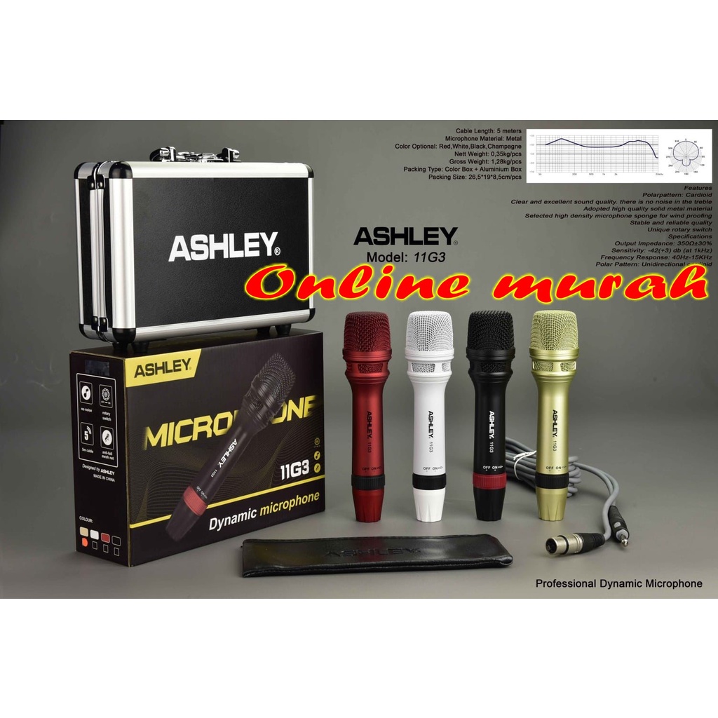 mic kabel ashley 11g3 ashley 11 g3 garansi resmi original