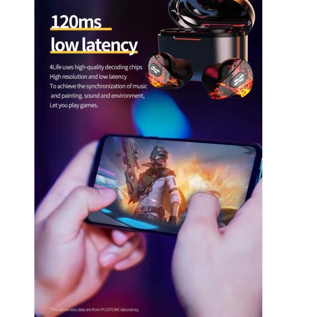 ▼ Plextone 4Life True Wireless Headset Gamers TWS Earbuds Music - Hijau ✺