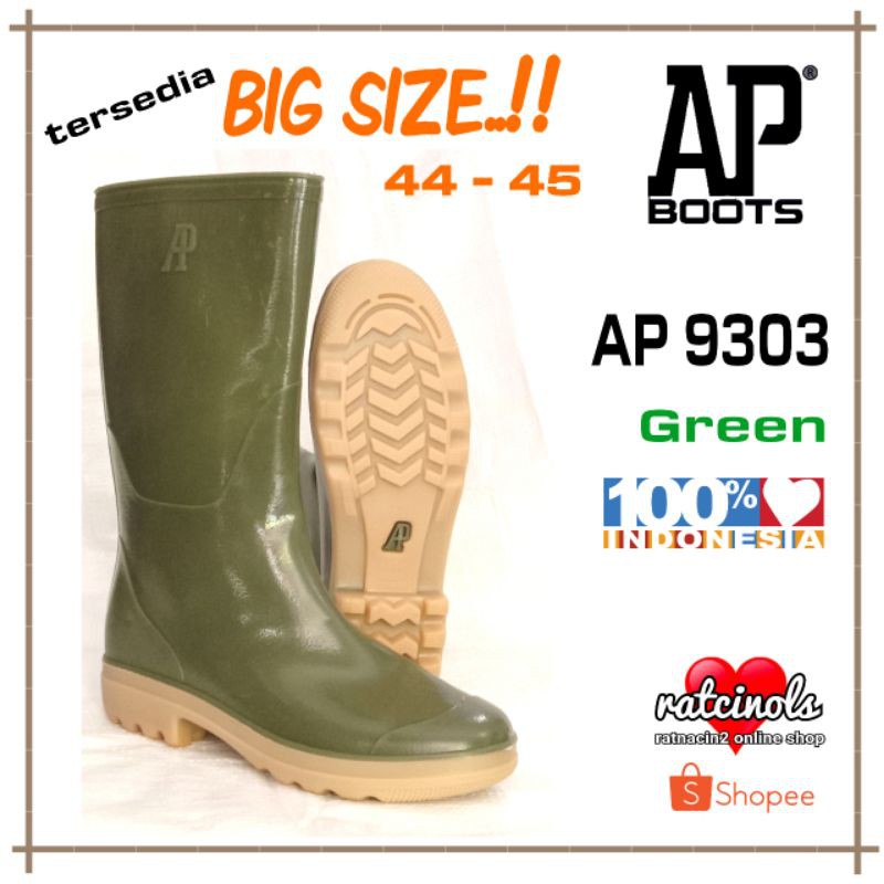 SEPATU BOOT AP BOOTS 9303 GREEN BIG SIZE 44-45