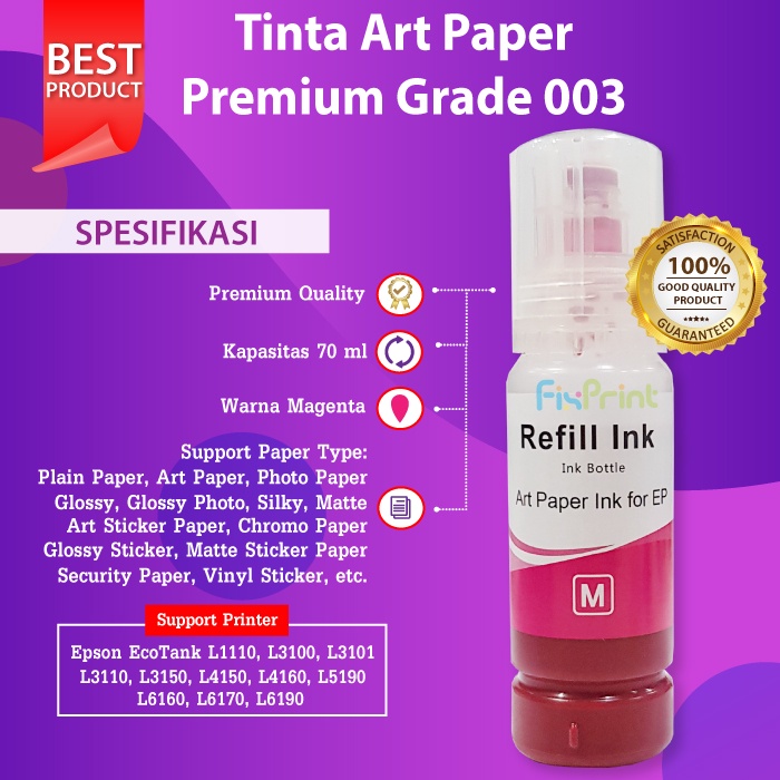 Tinta Art Paper L1110 , L3100 , L3110 , L3101 , L3150 , L5190 dll Grade A Best Quality Ace Ink