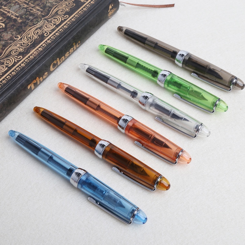 Mary JINHAO 992transparan Fountain Pen 0.5mm Perlengkapan Alat Tulis Alat Tulis Hadiah