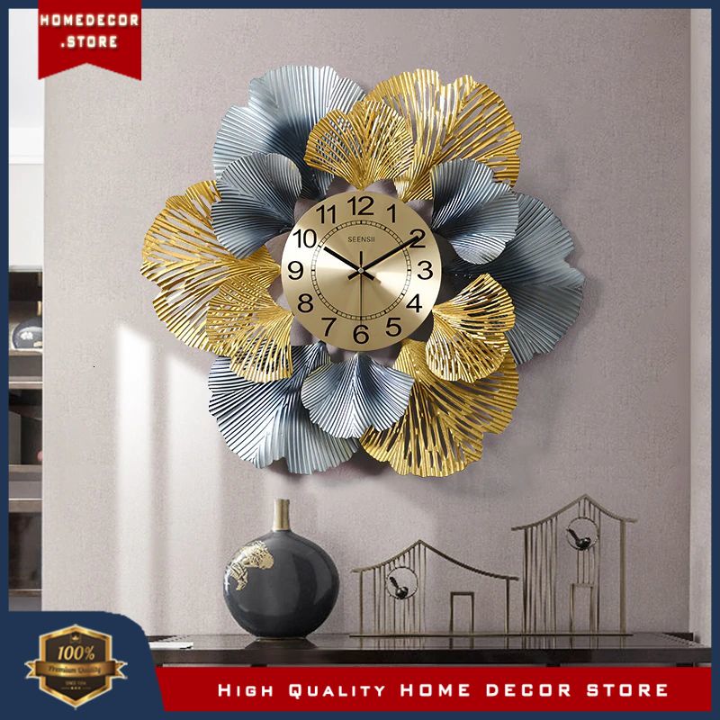 

Nieuwe Chinese Smeedijzeren Ginkgo Leaf Decoratieve Wandklokken Muur Muurschildering Ornamenten Thui