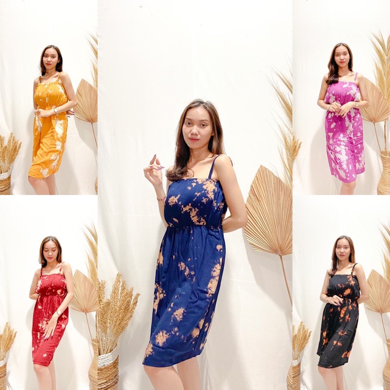 PUSAT FASHION WANITA TERLARIS KEMBEN TALI PENDEK TIE DYE | BAJU BALI