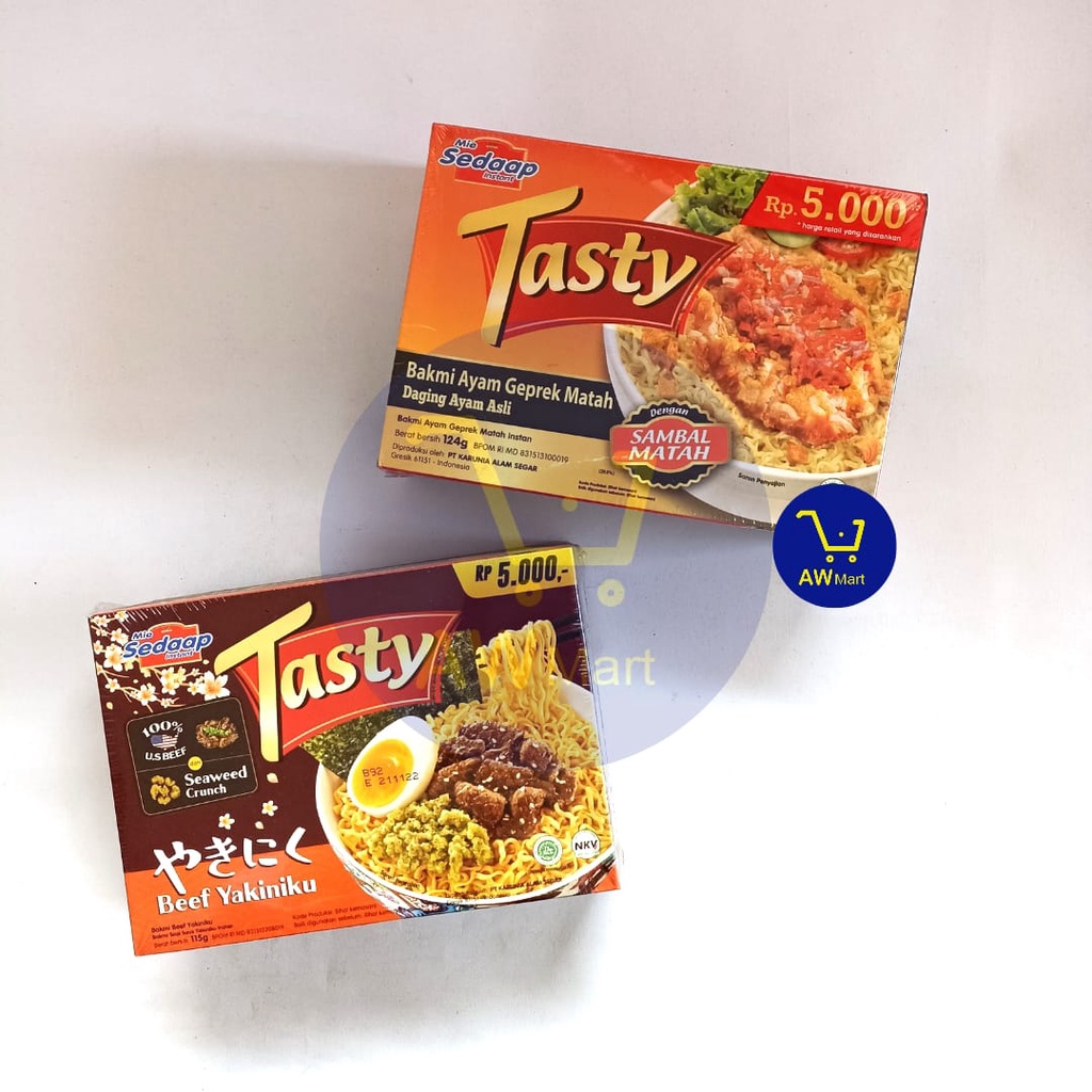 SEDAAP TASTY BAKMI 115GR - BAKMI AYAM GEPREK MATAH &amp; BEEF YAKINIKU