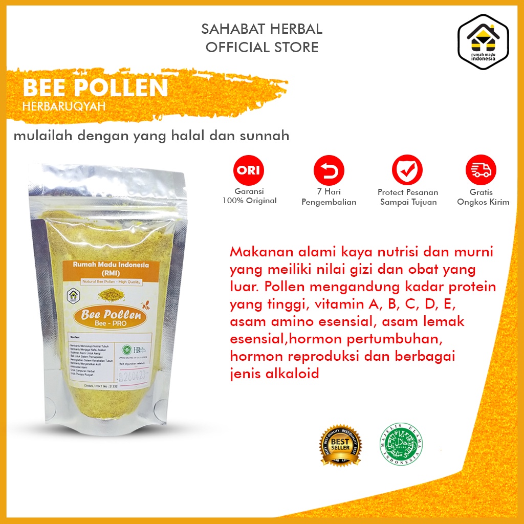 

Bee Pollen Organic Food Honeys Bee Pollens Tepung Sari Bunga Fresh & Natural | Bee Polen 100 Gram