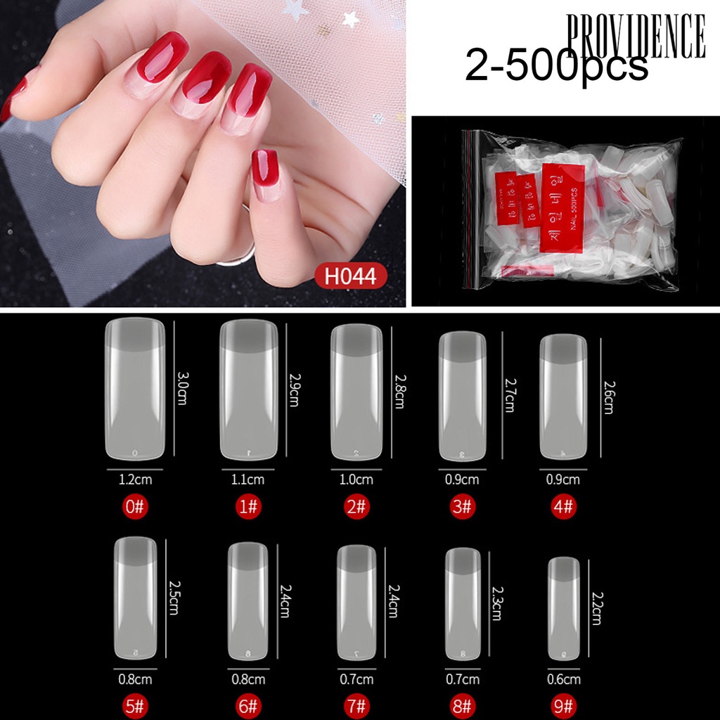 Providence 1 Bag False Nail Tips Easy to Fit Widely Applied Transparent Plastic Flake Nails Half Cover for DIY