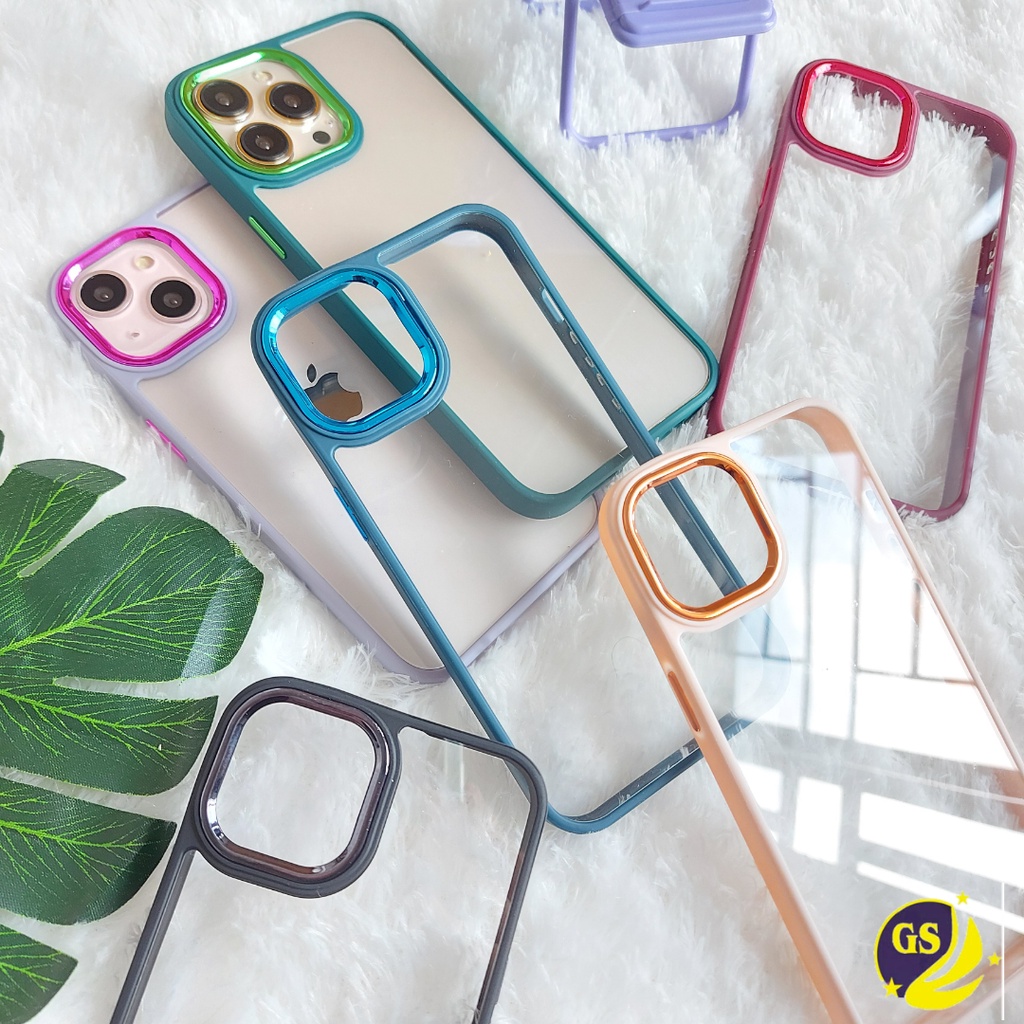 Case OPPO A74 4G A95 4G A15 / A15S A54 4G A16 A5S / A7 / A12 / A11K / C21Y Hardcase Macaron Clear Acrylic Chrome