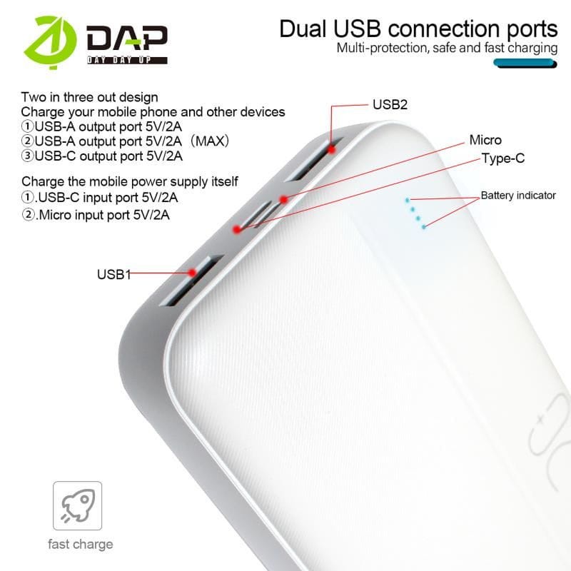 Power Bank DAP D-P220 20000mAH ORIGINAL PowerBank DAP D-P220 20000mAH ORIGINAL